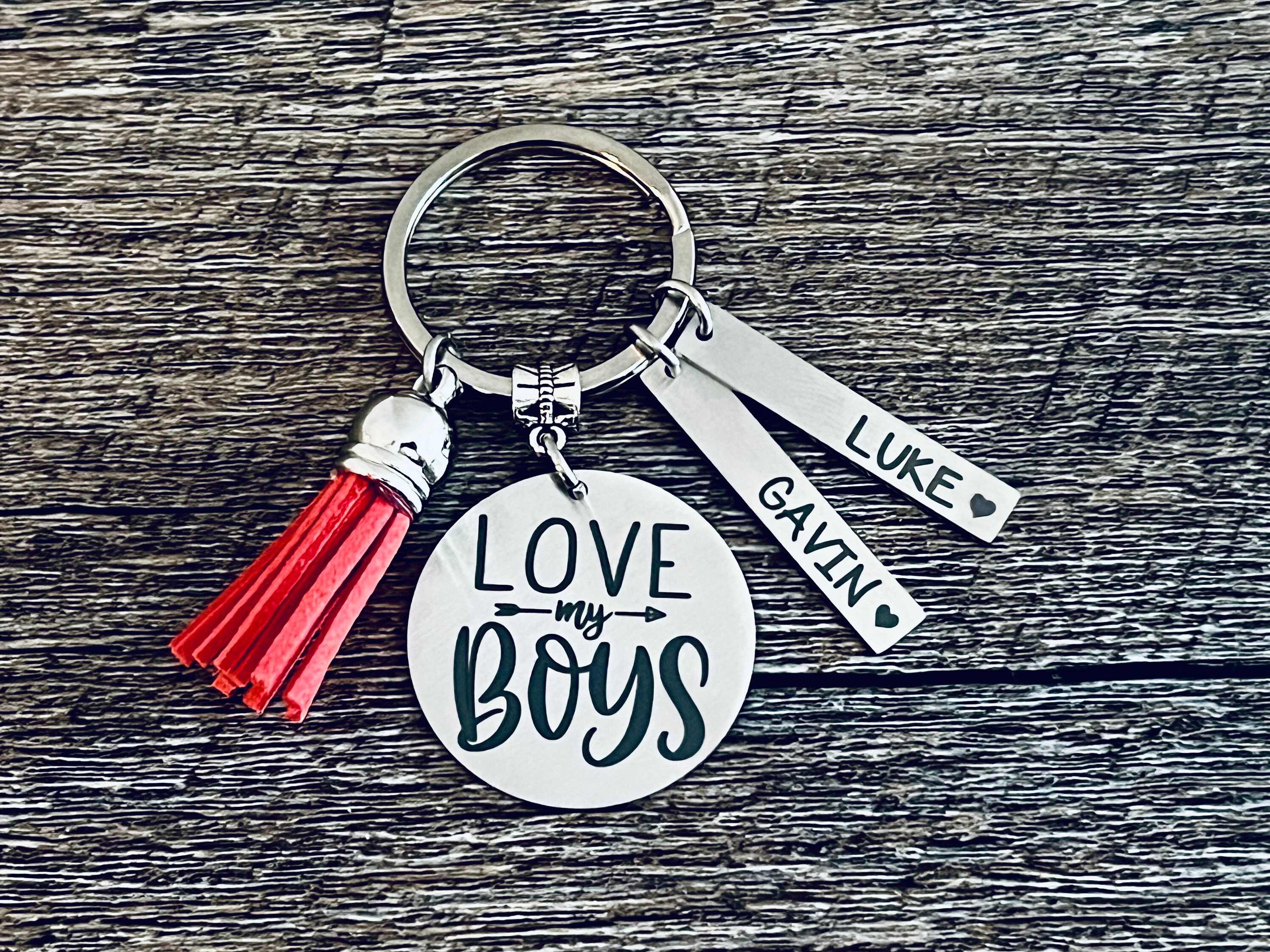 LOVE MY BOYS keychain • Boys Mom Keychain • Mom of Boys Keychain Key Chain  • Mama of Boys • Raise Boys • All Boys Mom Gift • Boy • Mama