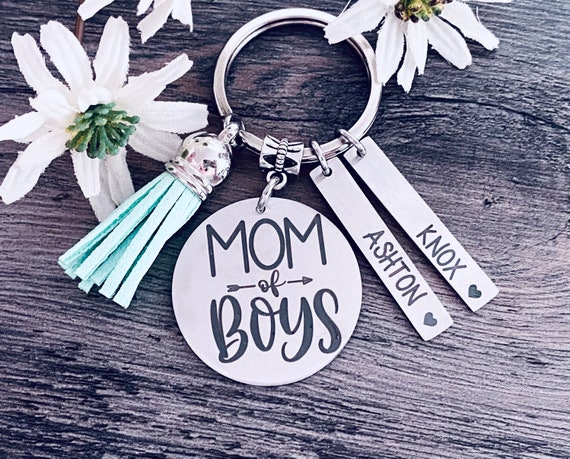 Mom of boys keychain- boy mom keychain
