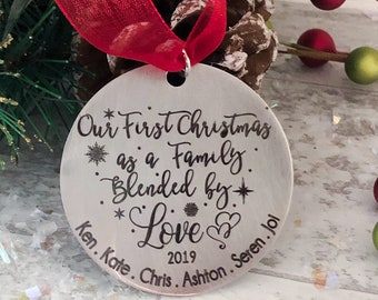BLENDED FAMILY ORNAMENT - New Beginnings  Christmas Ornament - Couples Ornament - Second Chances Ornament