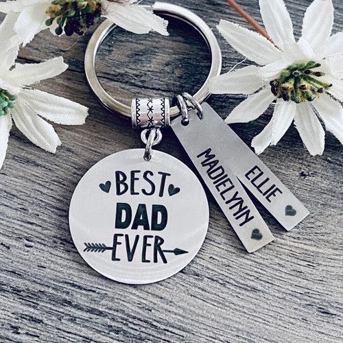Keychain for Dad Dad Gift Keychain Key Chain BEST DAD EVER Etsy