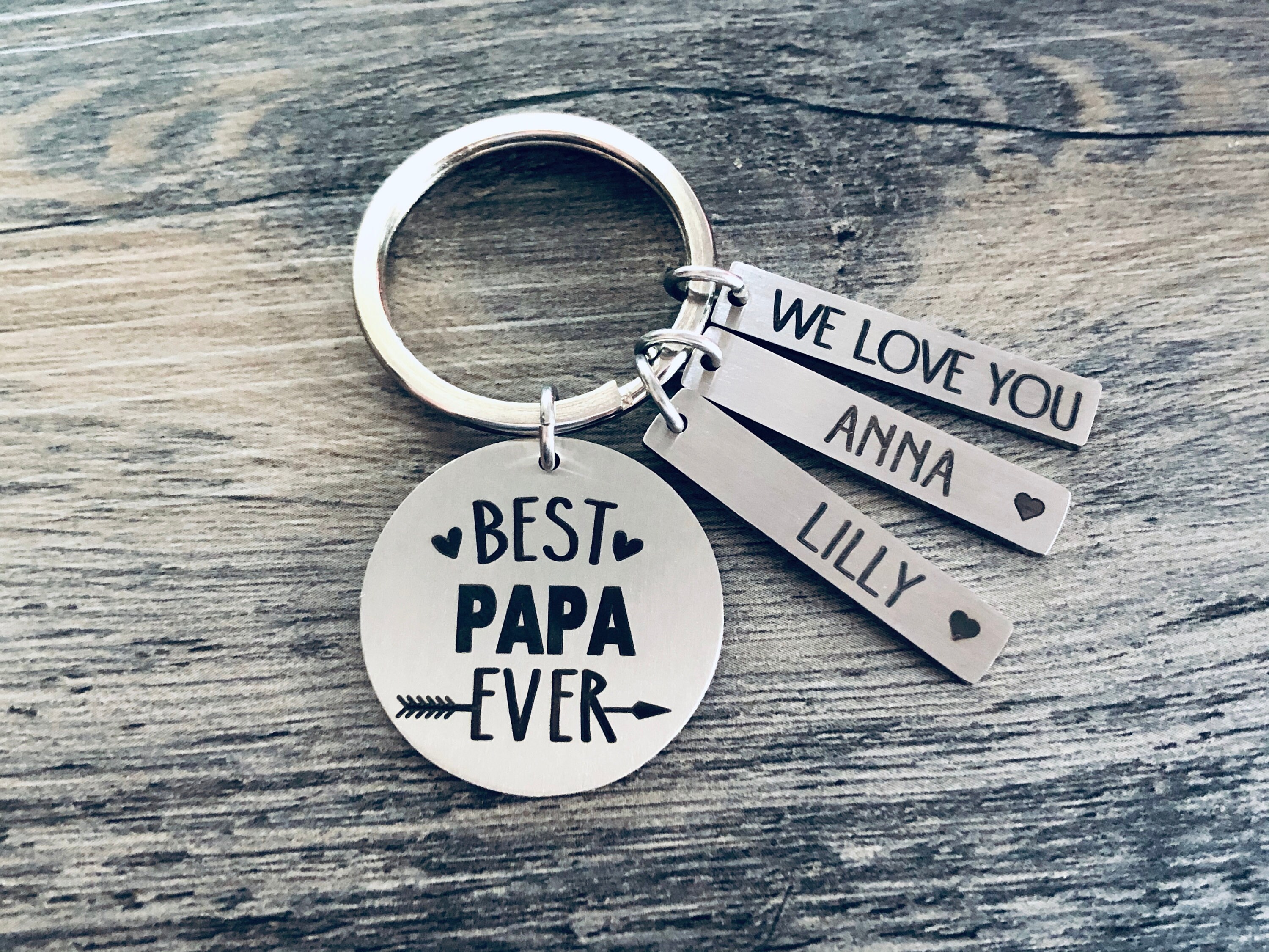 Papa Gift Keychain Key Chain • BEST PAPA EVER • #1 Papa • Father's Day ...