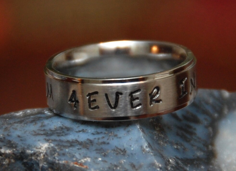 Personalized Hand Stamped Name Ring Silver 6mm Etsy