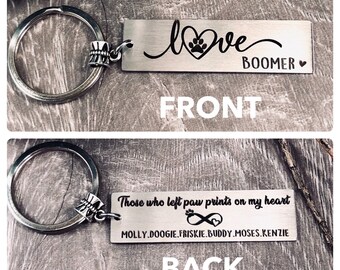 Pet Lover keychain • New Pet Gift • New Dog • New Cat • Dog Mom • Dog Dad • Cat Mom • Loss of Pet • Pet Memorial