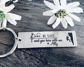 ROCK CLIMBER Gift • Rock Climbing Keychain • Prayer • Mountain Repelling Keychain •  Personalized • Be Safe I Need you Here With Me