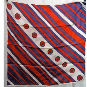 Vintage 1970s Scarf Made in Japan Purple and Red Acetate Red Hat Society