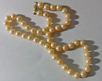 Vintage Pearl Knotted Bead Choker Classic Necklace for Prom, Wedding 19"