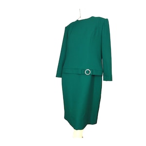 Vintage 1980s Party Dress Green Cocktail Dress Petite &quot;Henry Lee&quot;