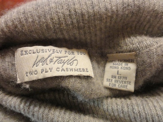 Lord & Taylor Gray Cashmere Vintage 1960s Sweater… - image 6