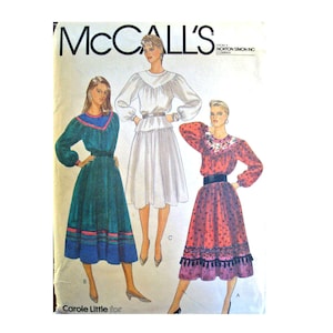 Vintage Pattern 1980s Dress Designer Carole Little Uncut Size Large McCall&#39;s 8299