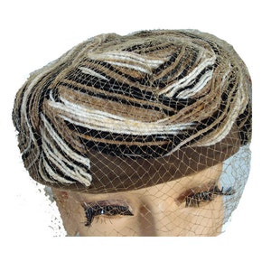 Vintage 1960s Pillbox Hat NanCie Original Union Label Made in USA