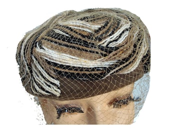 Vintage 1960s Pillbox Hat NanCie Original Union Label Made in USA