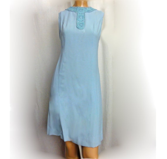Mod 1960s Party Dress Two Piece Set Baby Blue A L… - image 2