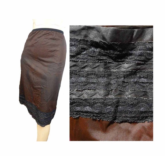 nylon half slip with lace trim
