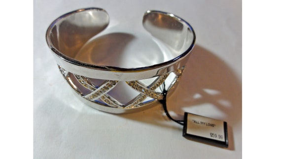 NOS Cuff Bracelet X Kisses "All My Love" Silver T… - image 4