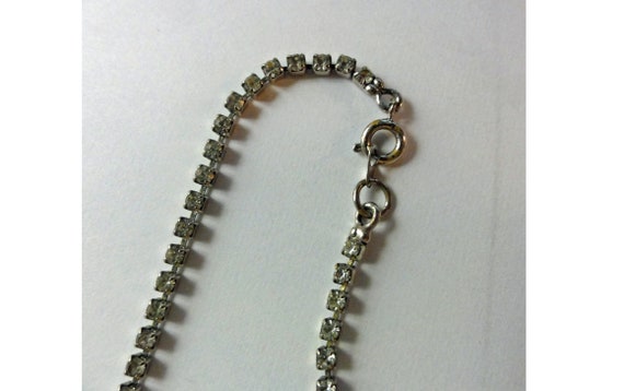 Vintage 1960s Necklace Clear Rhinestone Choker Pr… - image 7