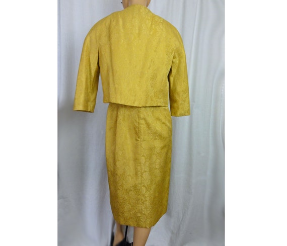 Cocktail Dress Suit Vintage 1960s Sheath and Crop… - image 4