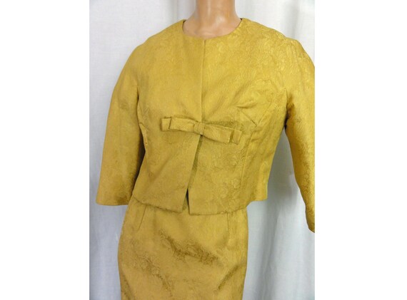 Cocktail Dress Suit Vintage 1960s Sheath and Crop… - image 3