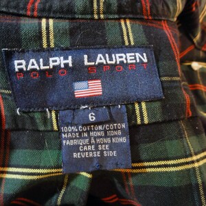 Ralph Lauren Polo Sport Blouse Navy Green Red Plaid Cotton - Etsy