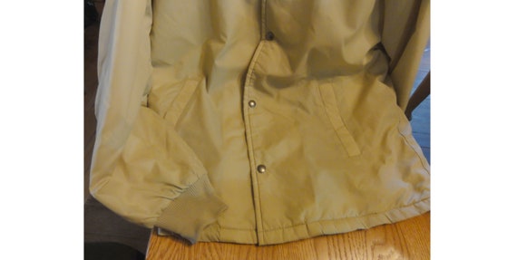 Vintage 1980s Men's Jacket Beige Windbreaker Faux… - image 4