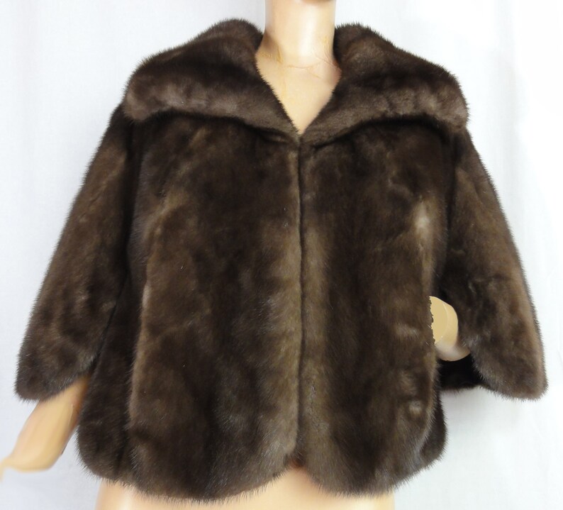 Mink Cape 70s Mink Stole Brown Vintage 1970s Genuine Fur Etsy