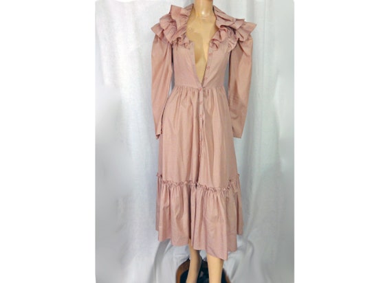 Jessica McClintock Vintage 1980s Dress Ruffled Bu… - image 3