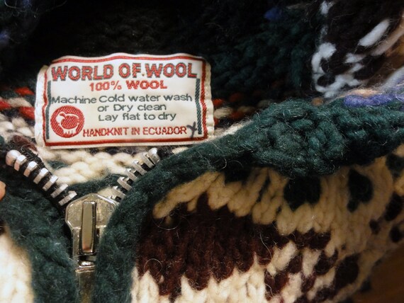 Vintage Ski Sweater Jacket Chunky Hand Knit Cardigan Hoodie Vintage Ski Sweater Jacket Chunky Hand Knit Cardigan Hoodie