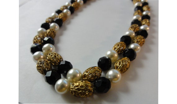 Vintage Faceted Crystal Bead and Pearl Trim - Pearl - Expo