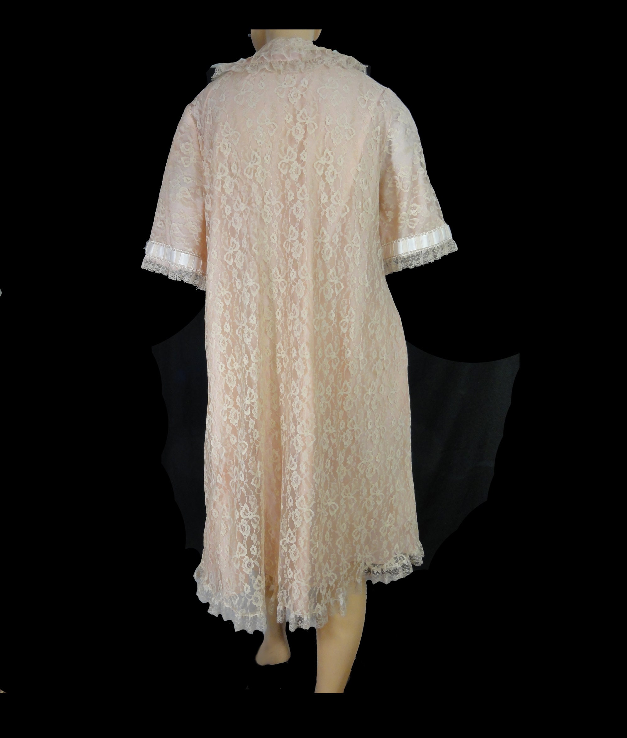 1960s Lace Peignoir Robe: Vintage Odette Barsa Loungewear - Etsy