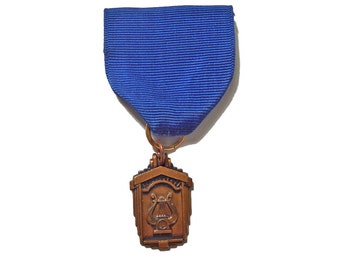 Vintage 1960s Band Medal Pin First Place Blue Ribbon Music Award Lyre Brooch Solo Winner Award Ribbon Honor Music Contest