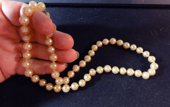 Collier Ras De Cou Vintage En Perles De Verre Teinté - Imitation Perles De Culture - Occasion