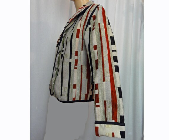 Vintage Designer Blazer Reversible Jacket Novelty… - image 4