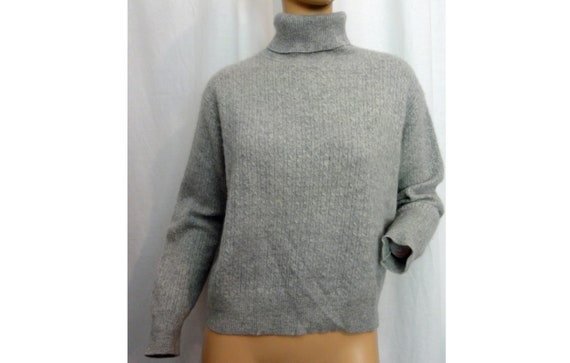 Lord & Taylor Gray Cashmere Vintage 1960s Sweater… - image 2