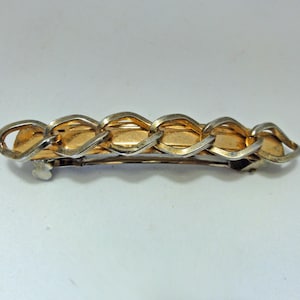 Vintage 1990s Barrette Gold Tone Chain Metal Hair Clamp