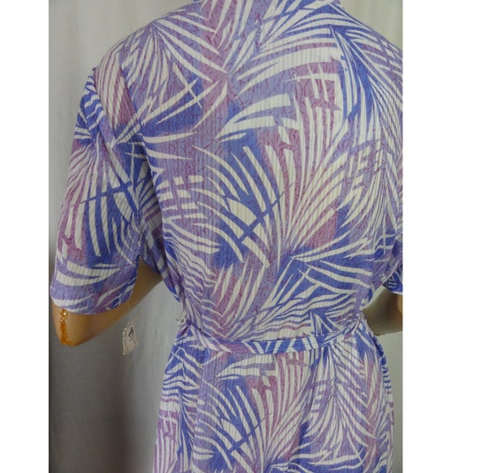 Vintage 1970s Dress Purple & White Abstract Print… - image 5