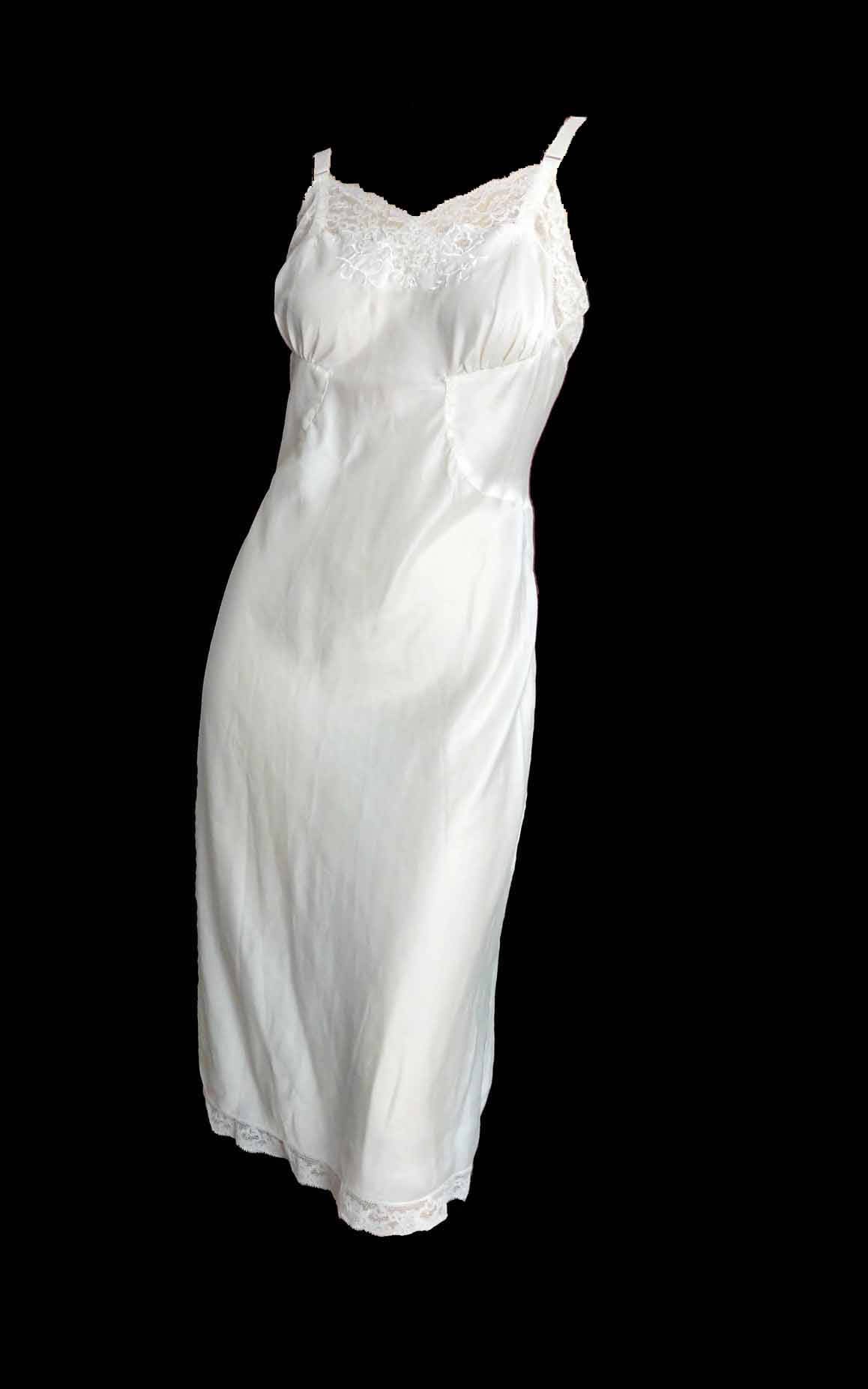 Vintage Hollywood Glam 1940s Slip Cream Off White Satin Bridal | Etsy