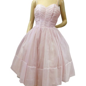 Vintage 50s Prom Dress Ball Gown Orchid Pink Sheer Chiffon - Etsy