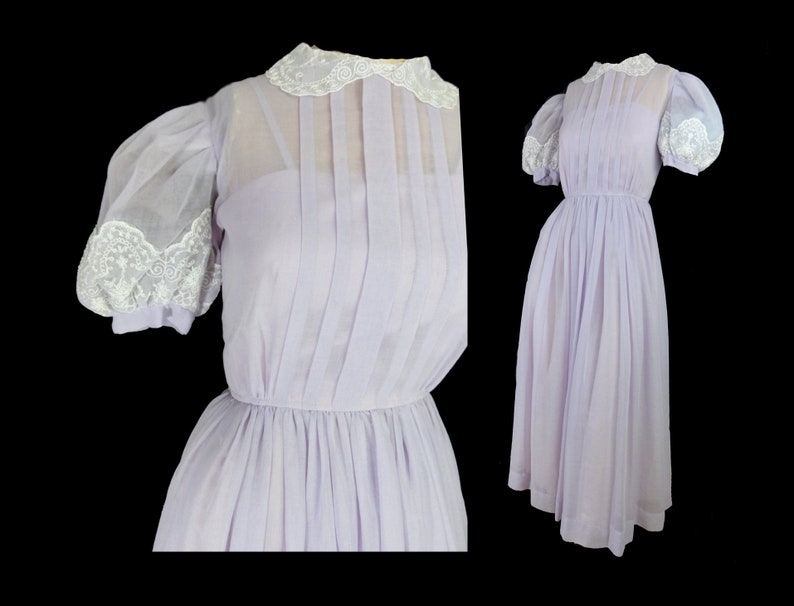 Lavender Dress with Puffy Sleeves