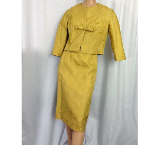 Cocktail Dress Suit Vintage 1960s Sheath and Crop… - image 2