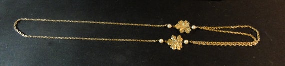 Vintage 1960s Necklace Chain with Leaf and Faux P… - image 7