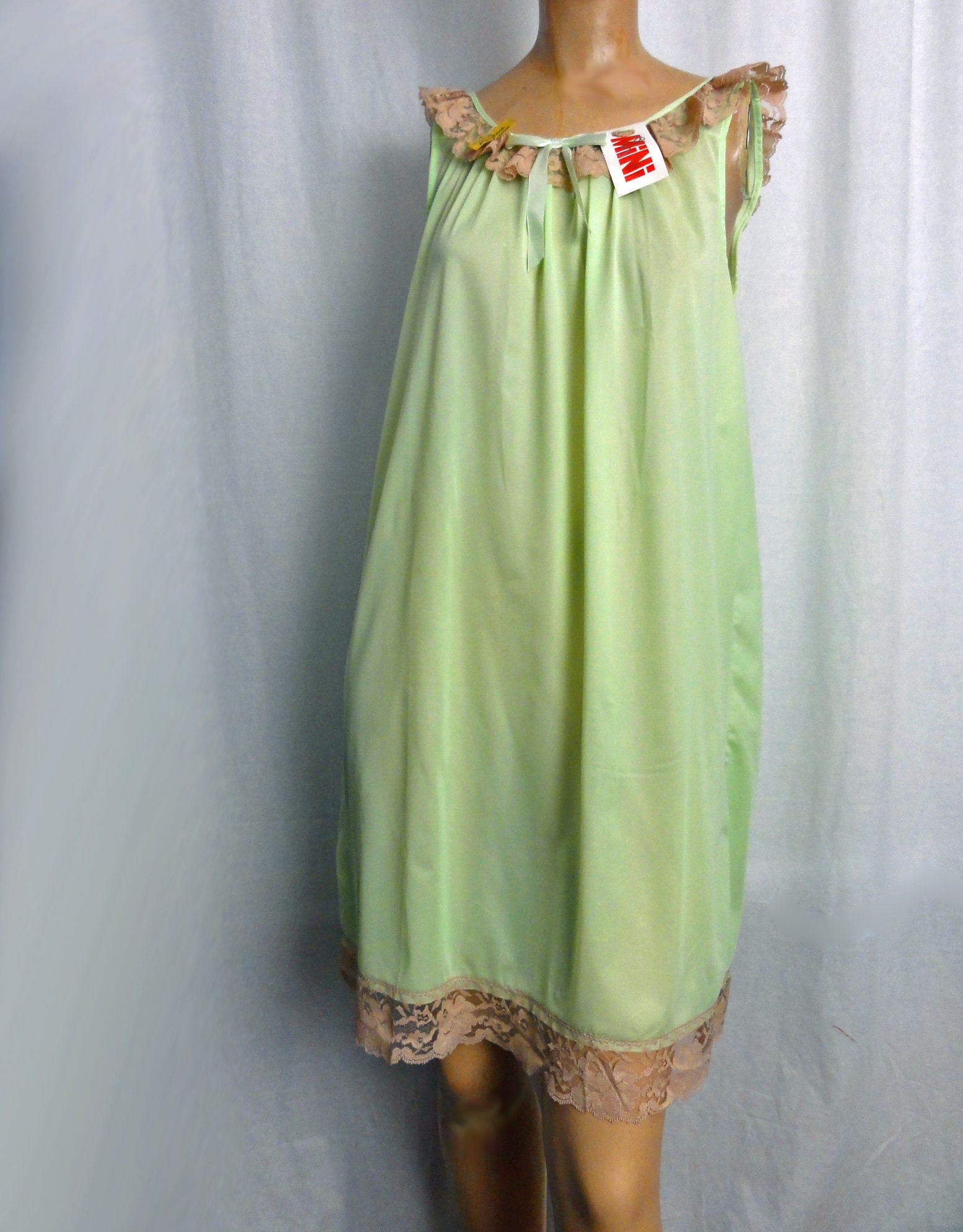 Deadstock Vintage 60s Nightgown Lime Green Lacy Baby Doll - Etsy