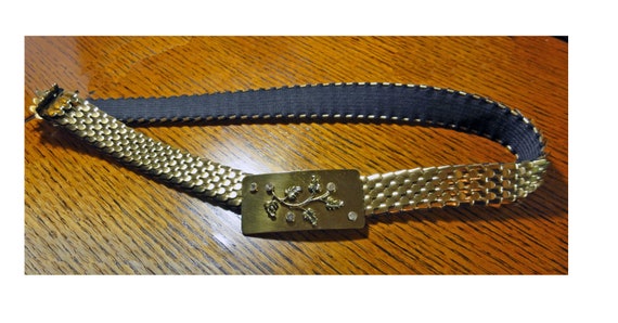Vintage 80s Gold & Silver Scales Stretch Belt Vintage 80 main image 4