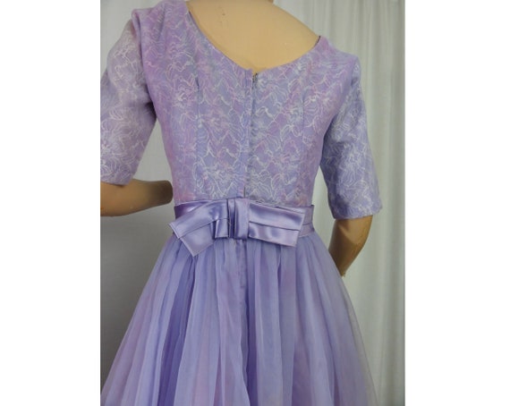 Vintage 1950s Evening Dress Cocktail Gown Lilac P… - image 6