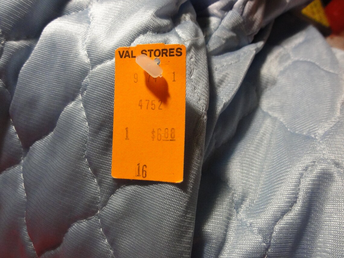 Vintage 60s Robe Baby Blue Quilted Housecoat Deadstock Button Etsy