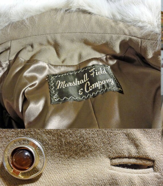 Marshall Fields 1970s Coat Vintage Camel Wool Whi… - image 5