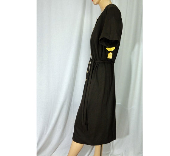 NOS Vintage 1960s-1970s Dress Brown Polyester / B… - image 6