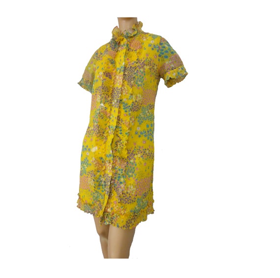 Mod Vintage 1960s Robe Ruffled Mini Dress Houseco… - image 2