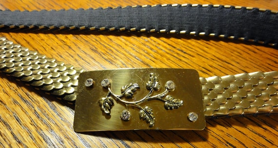 Vintage 80s Gold & Silver Scales Stretch Belt Vintage 80 main image 2