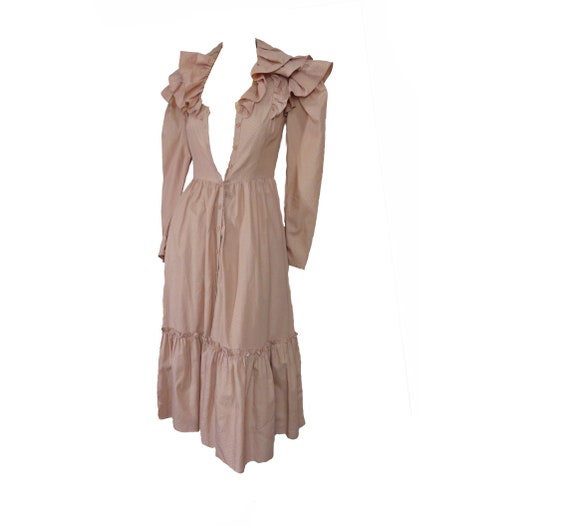 Jessica McClintock Vintage 1980s Dress Ruffled Bu… - image 1