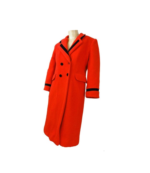 Vintage 80s Coat Rothschild Military Design Red Wo