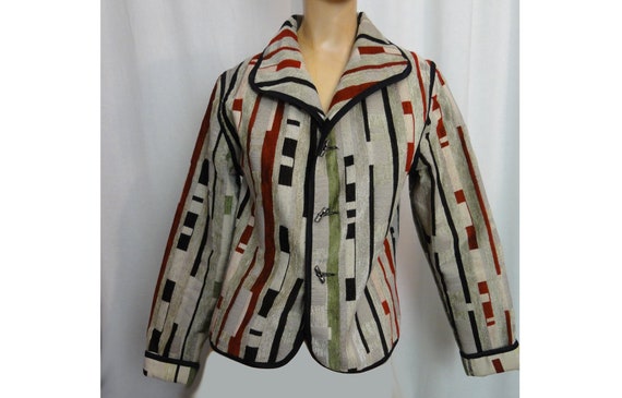 Vintage Designer Blazer Reversible Jacket Novelty… - image 2